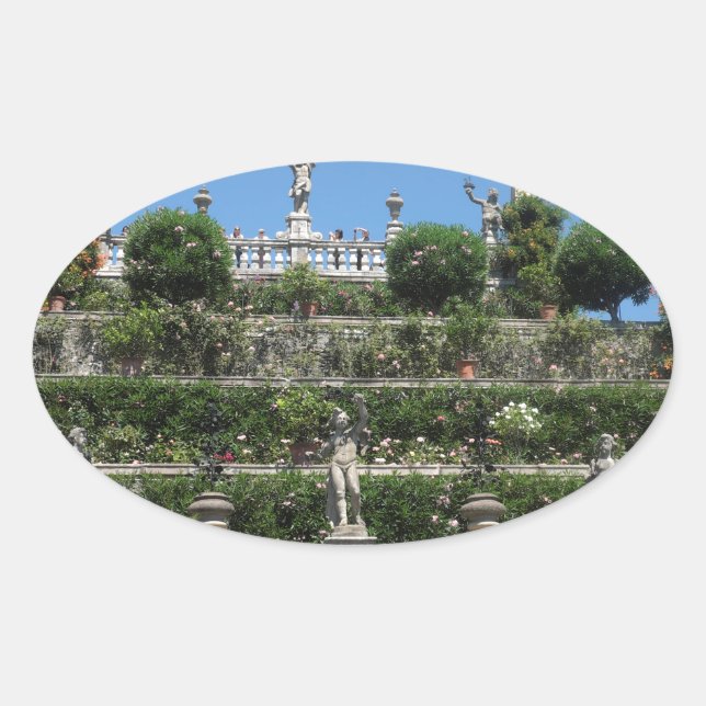 Adesivo Oval Palácio Borromeo em Stresa, Itália (Frente)