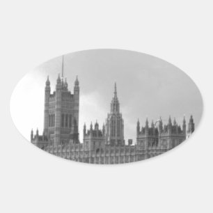 Adesivo Oval Palácio Branco Negro de Westminster