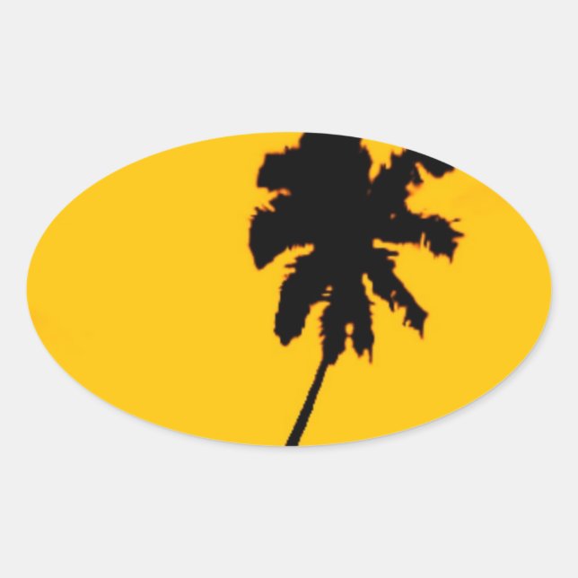 Adesivo Oval Palm Tree Silhouette (Frente)