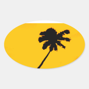 Adesivo Oval Palm Tree Silhouette