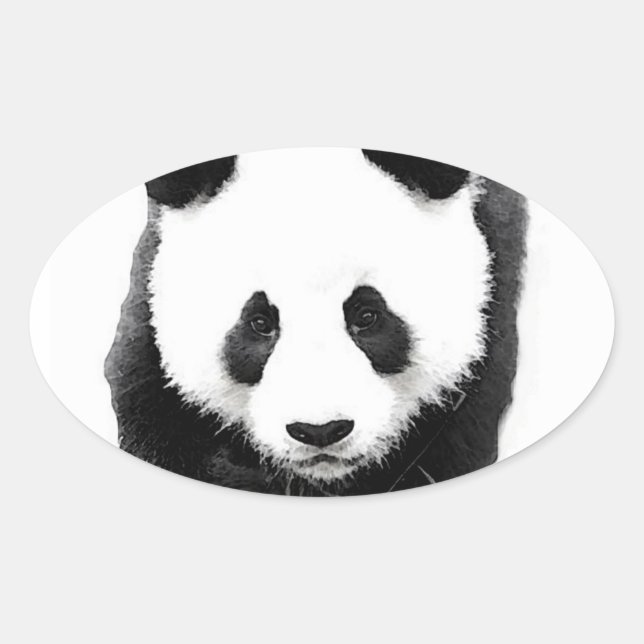 Adesivo Oval Panda Face Oval Sticker (Frente)