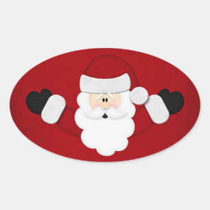 Adesivo Oval papai noel