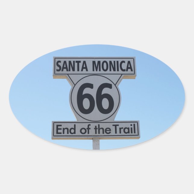 Adesivo Oval Papai noel Monica Route 66 Sticker (Frente)