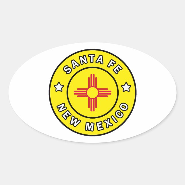 Adesivo Oval Papais noeis Do Novo México (Frente)
