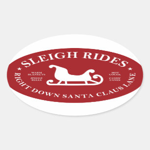 Adesivo Oval Papais noeis Lane Sleigh Rides