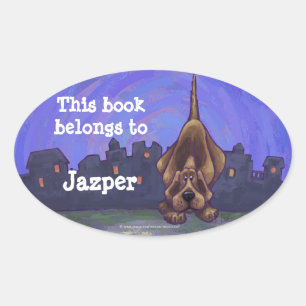 Adesivo Oval Papel de Carta de Cachorro