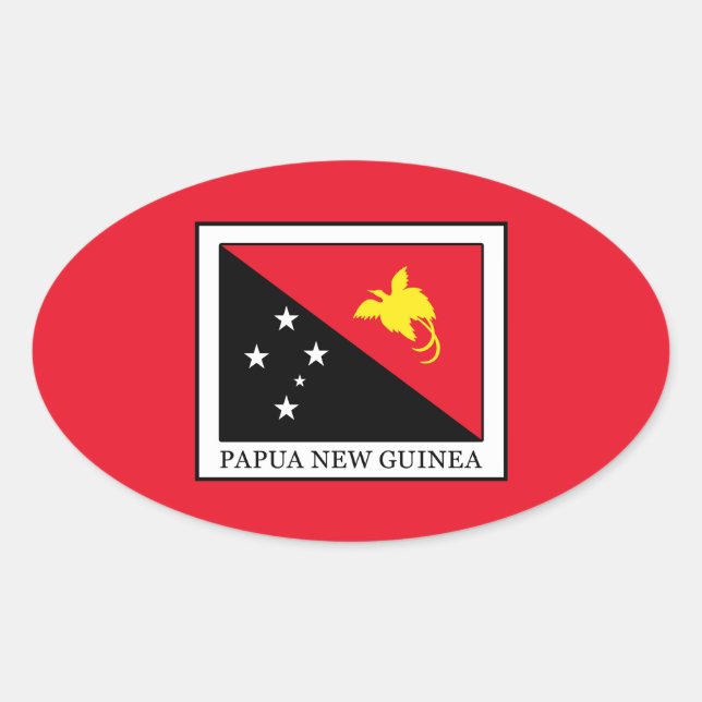 Adesivo Oval Papua-Nova Guiné (Frente)