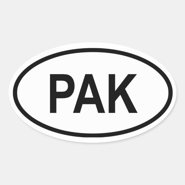 Adesivo Oval Paquistão "PAK" (Frente)