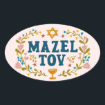 Adesivo Oval PARABÉNS BAR/BAT MITZVAH Personalizável Judaico<br><div class="desc">Texto desenhado à mão por mim para você. Ótimo para um bar ou bat mitzvah ou casamento judaico ou outro evento. Para mais designs e cores,  verifique minha loja! Ou me avise se você gostaria de algo personalizado. Pergunte se você não encontrar o que precisa! :)</div>