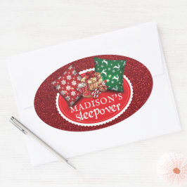 Adesivo Oval Parabéns de inverno personalizados