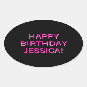 Adesivo Oval Parabéns de texto personalizável para qualquer nom