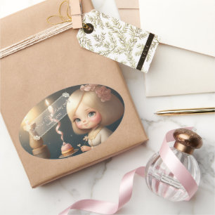 Adesivo Oval Parabéns, garota 01