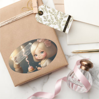 Adesivo Oval Parabéns, garota 01