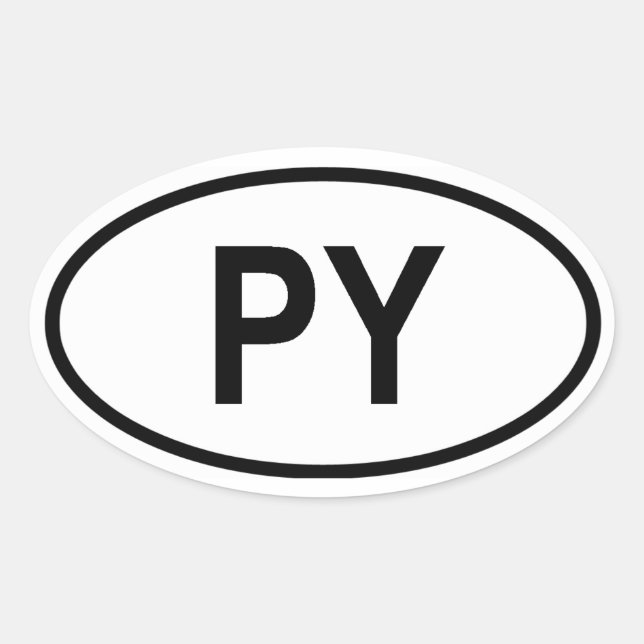 Adesivo Oval Paraguai "PY" (Frente)