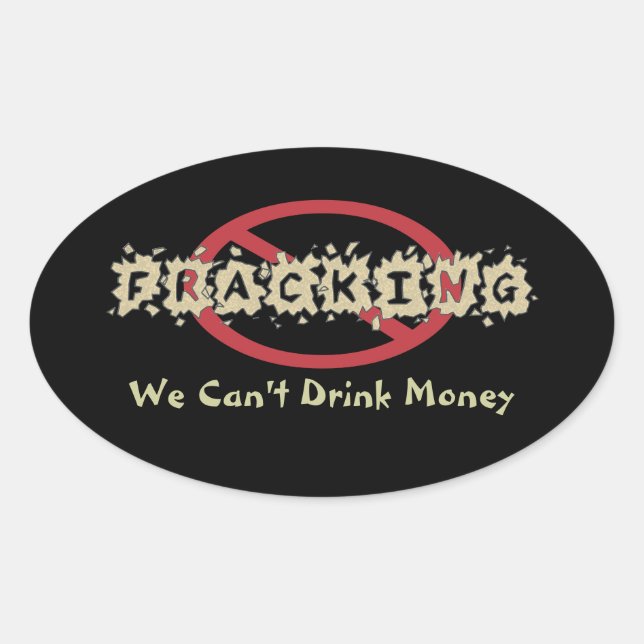 Adesivo Oval Parar Fracking (Frente)