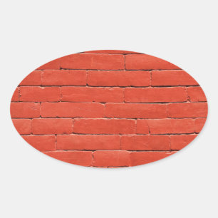 Adesivo Oval Parede Laranja Vermelha