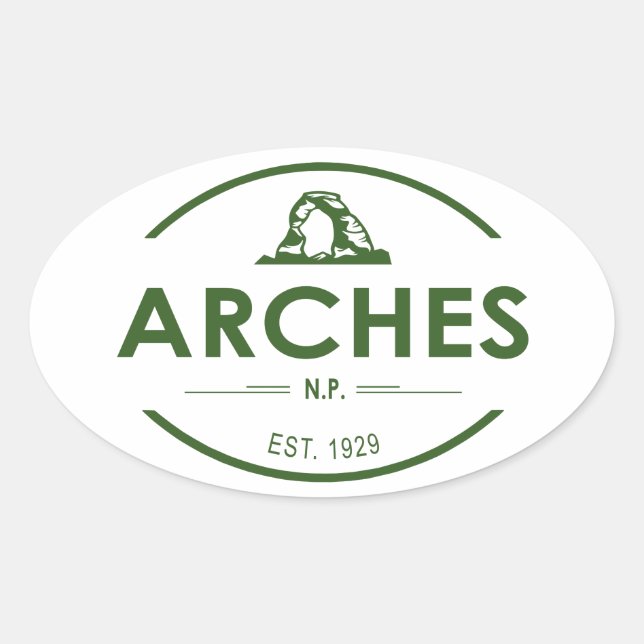 Adesivo Oval Parque Nacional Arches (Frente)