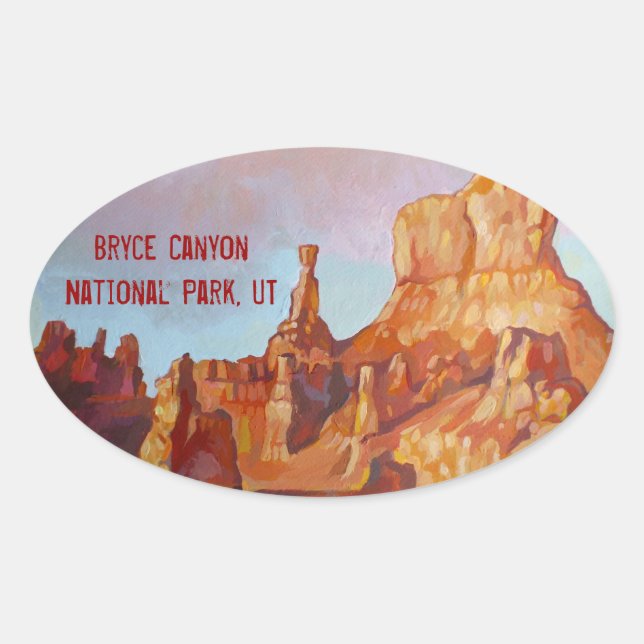 Adesivo Oval Parque Nacional Bryce Canyon (Frente)