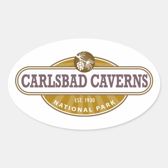 Adesivo Oval Parque Nacional Carlsbad Caverns (Frente)