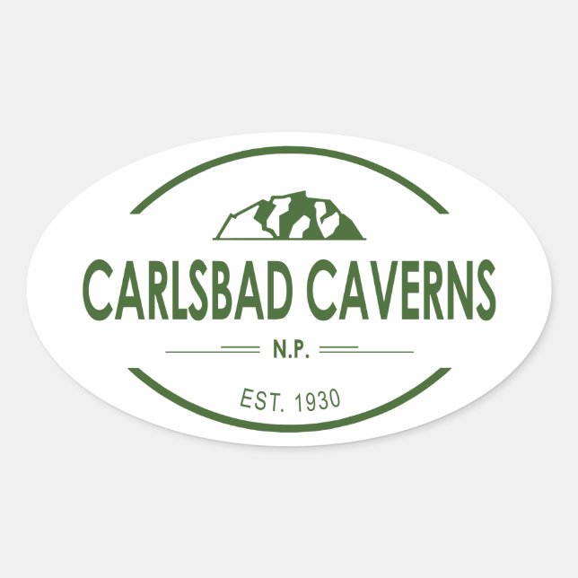Adesivo Oval Parque Nacional Carlsbad Caverns (Frente)