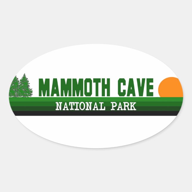 Adesivo Oval Parque Nacional da Caverna Mammoth (Frente)