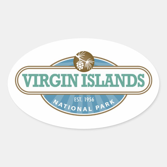 Adesivo Oval Parque Nacional das Ilhas Virgens (Frente)