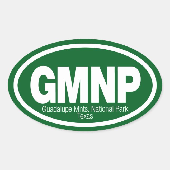 Adesivo Oval Parque Nacional das Montanhas Guadalupe (Frente)