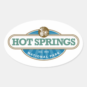 Adesivo Oval Parque nacional de Hot Springs