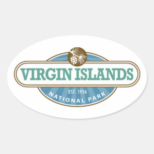 Adesivo Oval Parque nacional de Virgin Islands
