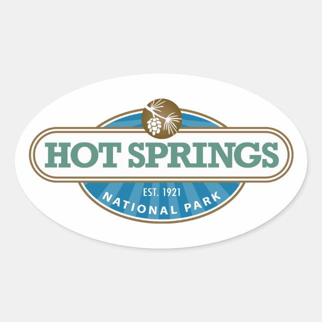 Adesivo Oval Parque Nacional dos Primaveras Quentes (Frente)