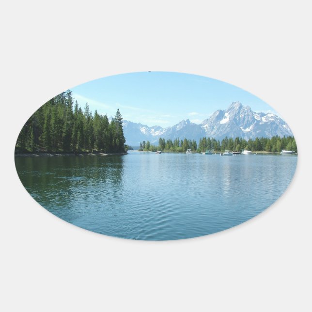 Adesivo Oval Parque Nacional Grand Teton (Frente)