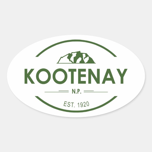 Adesivo Oval Parque Nacional Kootenay (Frente)