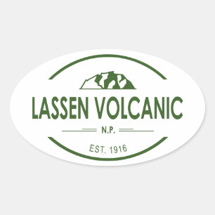 Adesivo Oval Parque nacional vulcânico de Lassen