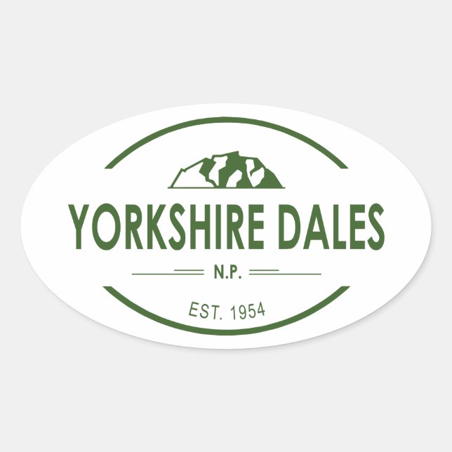 Adesivo Oval Parque Nacional Yorkshire Dales (Frente)