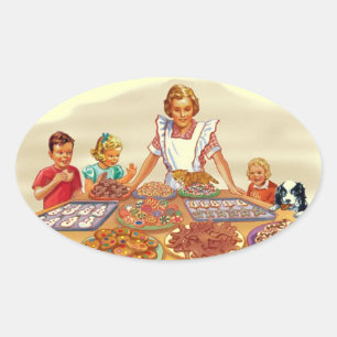 Adesivo Oval Parteira retrô