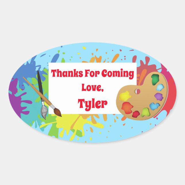 Adesivo Oval Partido Artista Obrigado Sticker (Frente)