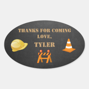 Adesivo Oval Partido da Construção Obrigado Sticker