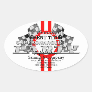 Adesivo Oval Partido de Desempenho Supercarregado Personalizado