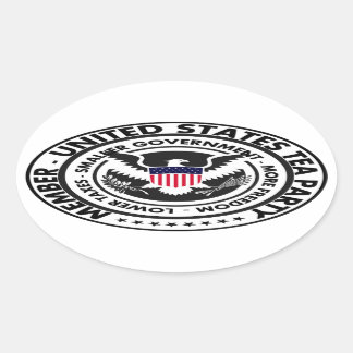 Adesivo Oval Partido do Chá dos Estados Unidos
