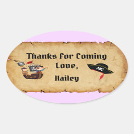 Adesivo Oval Partido Pirata Obrigado Sticker