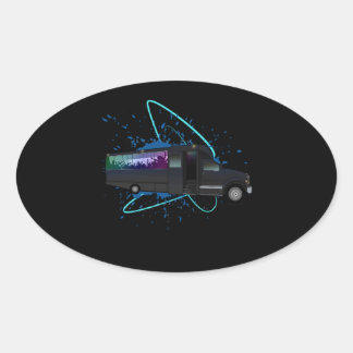 Adesivo Oval Party Bus Time Neon Nightlife Fun Celebration