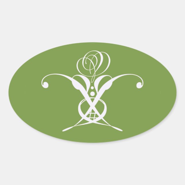 Adesivo Oval Páscoa Verde do Pastor Flor Branco (Frente)