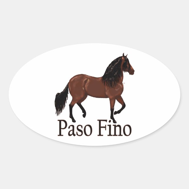 Adesivo Oval Paso Fino Bay "Paso Fino" (Frente)