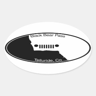Adesivo Oval Passagem do urso preto - Telluride, Co.
