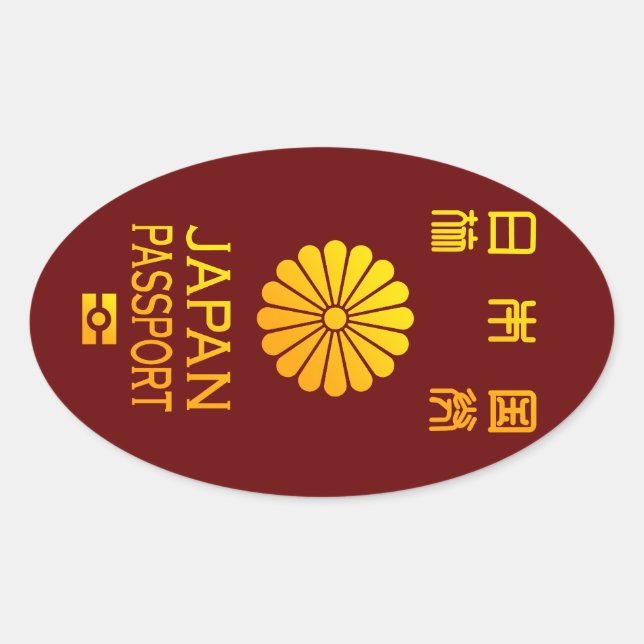 Adesivo Oval Passaporte Nippon (Frente)
