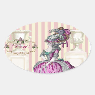 Adesivo Oval Passo da manhã no Champs-Élysées