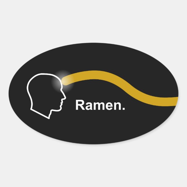 Adesivo Oval Pastafarianismo - Ramen Sticker (Frente)