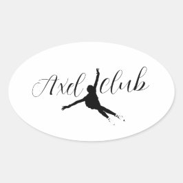 Adesivo Oval Patinação de figuras com "Axel club"