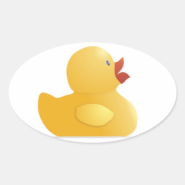 Adesivo Oval Pato de Borracha Amarelo (Frente)