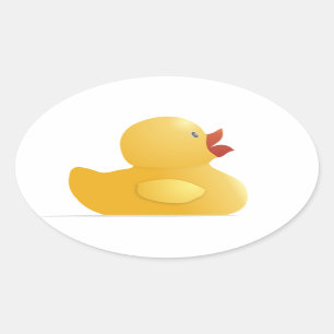 Adesivo Oval Pato de Borracha Amarelo